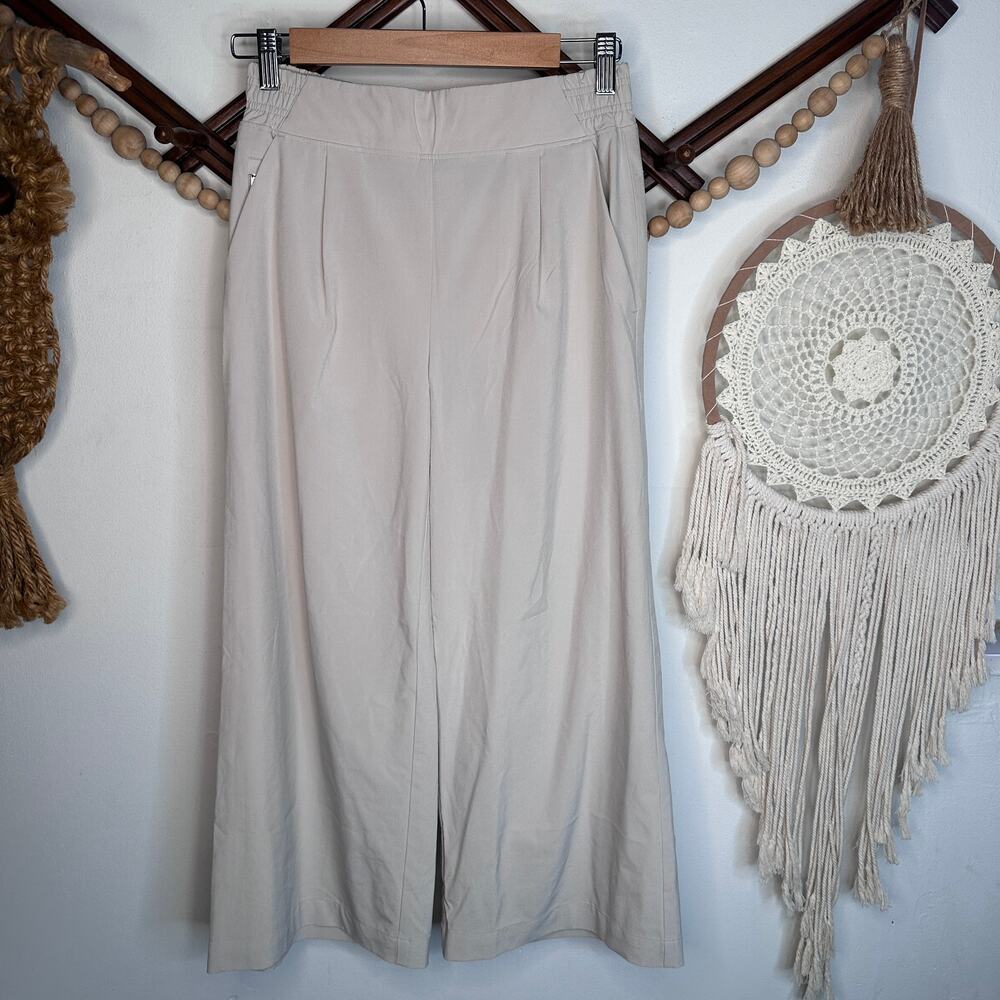 Athleta Tan Brooklyn Wide Leg Crop Pants